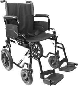 Silla de ruedas plegable de acero